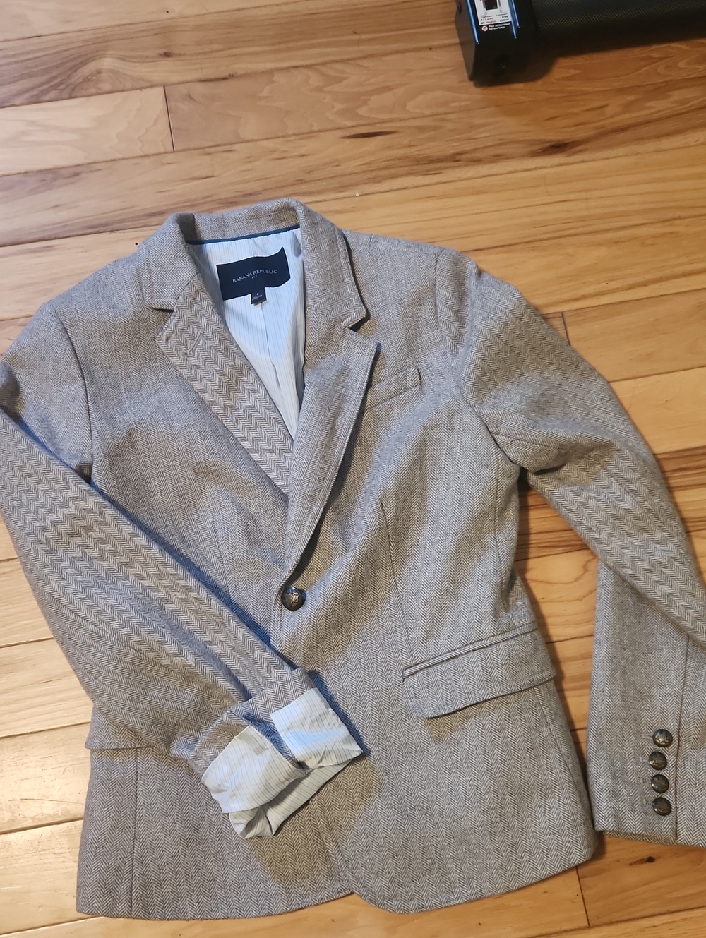 Banana Republic Taupe Herringbone Women's Blazer